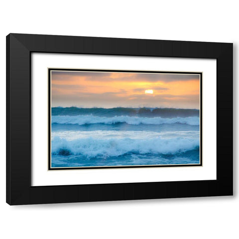 Rockaway Beach Sunset-Pacifica-California-USA Black Modern Wood Framed Art Print with Double Matting by Miller, Anna