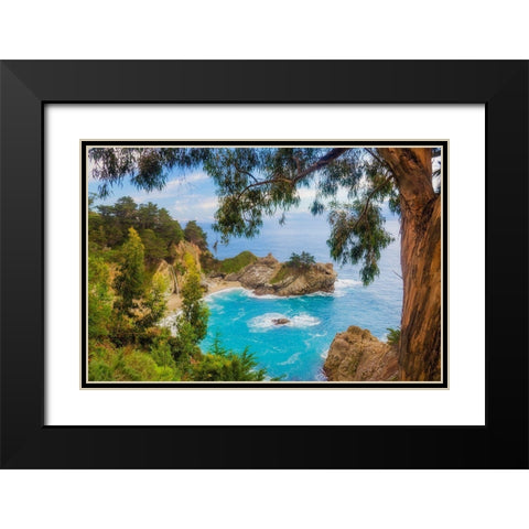 McWay Falls-Julia Pfeiffer Burns State Park-Big Sur-California-USA Black Modern Wood Framed Art Print with Double Matting by Miller, Anna