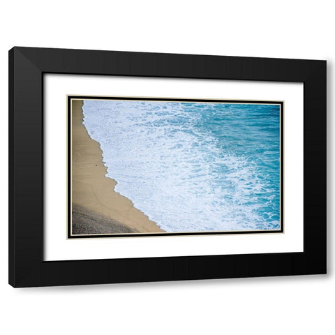Waves on Beach-Julia Pfeiffer Burns State Park-Big Sur-California-USA Black Modern Wood Framed Art Print with Double Matting by Miller, Anna
