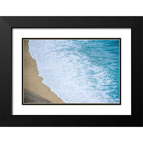 Waves on Beach-Julia Pfeiffer Burns State Park-Big Sur-California-USA Black Modern Wood Framed Art Print with Double Matting by Miller, Anna