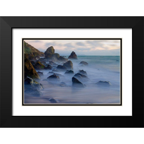 Muir Beach Dusk-Marin County-California-USA Black Modern Wood Framed Art Print with Double Matting by Miller, Anna