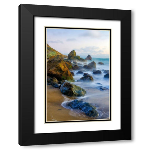 Muir Beach Dusk-Marin County-California-USA Black Modern Wood Framed Art Print with Double Matting by Miller, Anna
