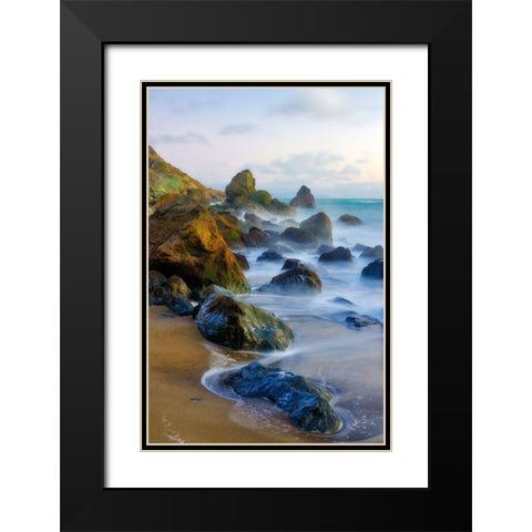 Muir Beach Dusk-Marin County-California-USA Black Modern Wood Framed Art Print with Double Matting by Miller, Anna