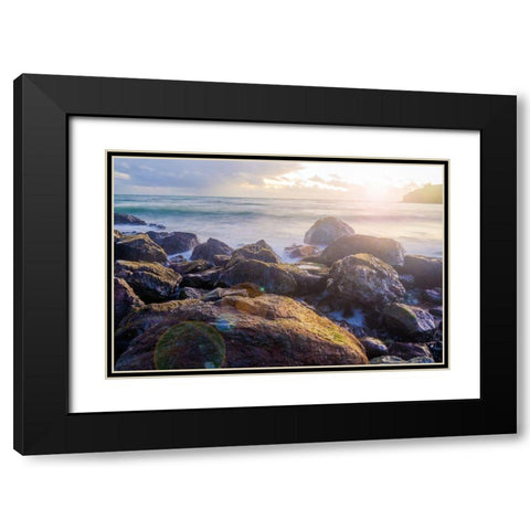 Sunset on Muir Beach-Marin County-California-USA Black Modern Wood Framed Art Print with Double Matting by Miller, Anna
