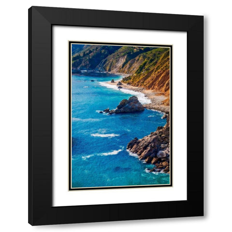 Big Sur Coastal Cliffs-California-USA Black Modern Wood Framed Art Print with Double Matting by Miller, Anna