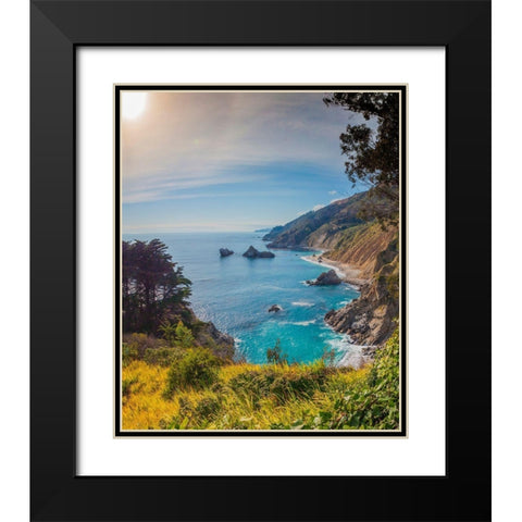 Coastal Cliffs at Sunset-Julia Pfeiffer Burns State Park-Big Sur-California-USA Black Modern Wood Framed Art Print with Double Matting by Miller, Anna