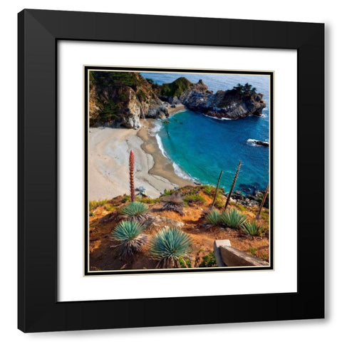 McWay Falls-Julia Pfeiffer Burns State Park-Big Sur-California-USA Black Modern Wood Framed Art Print with Double Matting by Miller, Anna