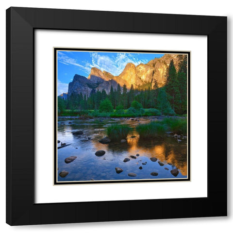 Merced River-Yosemite National Park-California-USA Black Modern Wood Framed Art Print with Double Matting by Miller, Anna