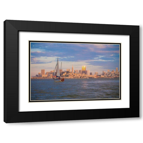 San Francisco Skyline-California-USA Black Modern Wood Framed Art Print with Double Matting by Miller, Anna