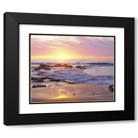 CA, San Diego Sunset Cliffs beach at sunset Black Modern Wood Framed Art Print with Double Matting by Talbot Frank, Christopher