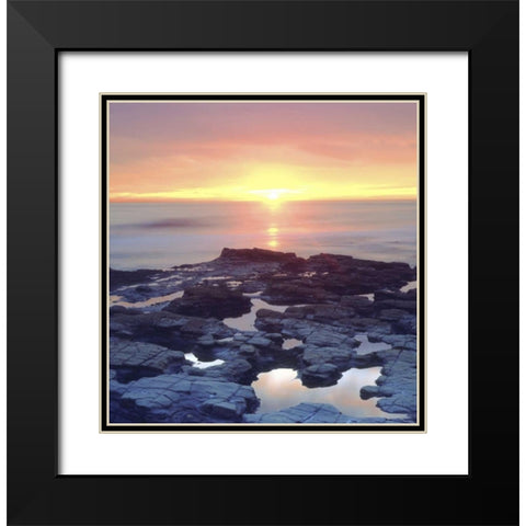 CA, San Diego Sunset Cliffs tide pools at sunset Black Modern Wood Framed Art Print with Double Matting by Talbot Frank, Christopher