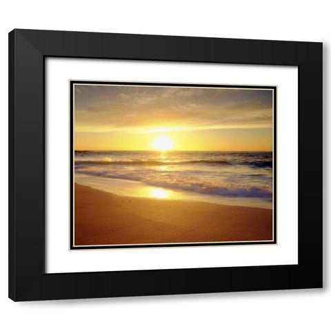 CA, San Diego La Jolla Shores beach at sunset Black Modern Wood Framed Art Print with Double Matting by Talbot Frank, Christopher