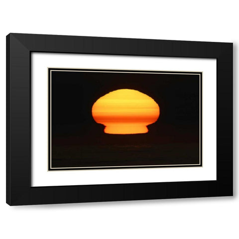 CA, La Jolla Sun at sunset distorts shape Black Modern Wood Framed Art Print with Double Matting by Morris, Arthur