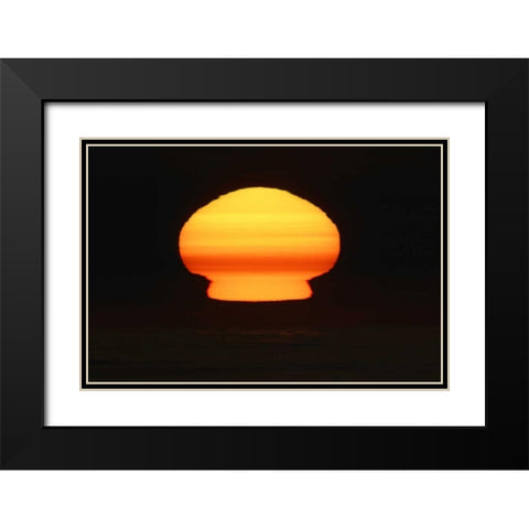 CA, La Jolla Sun at sunset distorts shape Black Modern Wood Framed Art Print with Double Matting by Morris, Arthur