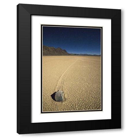 CA, Death Valley NP A mysterious sliding rock Black Modern Wood Framed Art Print with Double Matting by Flaherty, Dennis