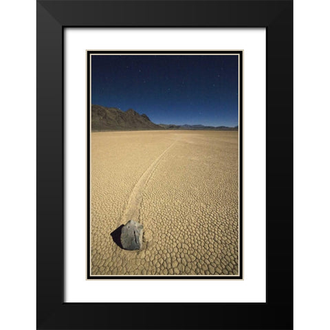 CA, Death Valley NP A mysterious sliding rock Black Modern Wood Framed Art Print with Double Matting by Flaherty, Dennis