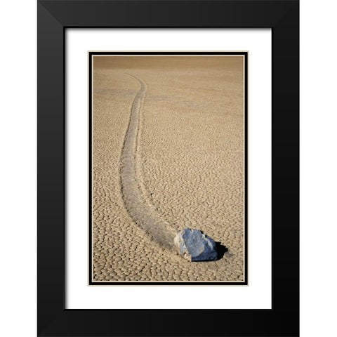 CA, Death Valley NP A mysterious sliding rock Black Modern Wood Framed Art Print with Double Matting by Flaherty, Dennis