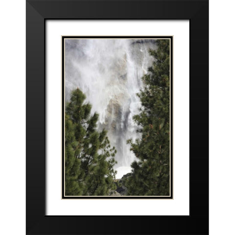 CA, Yosemite View o fYosemite Falls in March Black Modern Wood Framed Art Print with Double Matting by Noble Gardner, Nancy