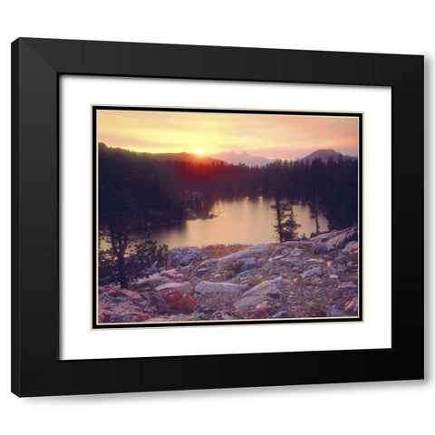 California Sunset over Skelton Lake Black Modern Wood Framed Art Print with Double Matting by Talbot Frank, Christopher