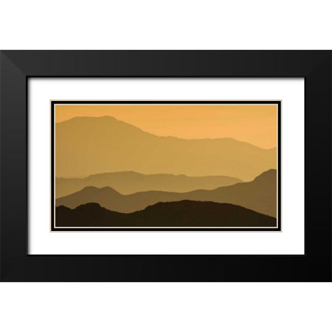 CA, Death Valley NP Layers of receding ridges Black Modern Wood Framed Art Print with Double Matting by Young, Bill