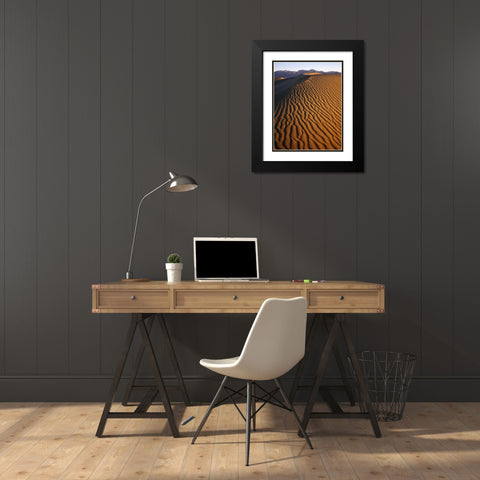 Patterns at Mesquite Sand dunes, Death Valley, CA Black Modern Wood Framed Art Print with Double Matting by Flaherty, Dennis