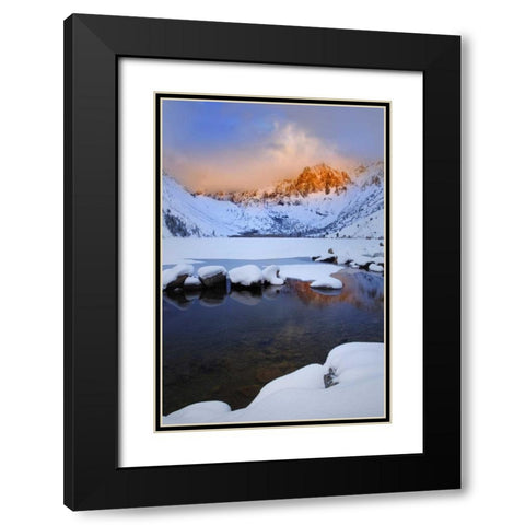 California, Sierra Nevada Convict Lake, Sunrise Black Modern Wood Framed Art Print with Double Matting by Flaherty, Dennis