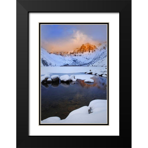 California, Sierra Nevada Convict Lake, Sunrise Black Modern Wood Framed Art Print with Double Matting by Flaherty, Dennis