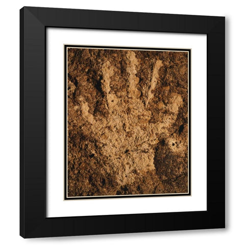 CA, Owens Valley, Bishop Prehistoric handprint Black Modern Wood Framed Art Print with Double Matting by Flaherty, Dennis