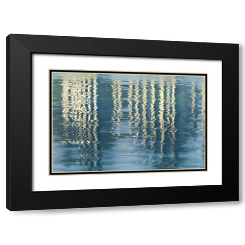CA, San Diego Reflection on Childrens Park pool Black Modern Wood Framed Art Print with Double Matting by Paulson, Don