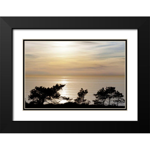 USA, California, La Jolla Sunset on ocean Black Modern Wood Framed Art Print with Double Matting by Paulson, Don