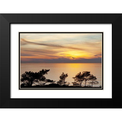USA, California, La Jolla Sunset on ocean Black Modern Wood Framed Art Print with Double Matting by Paulson, Don