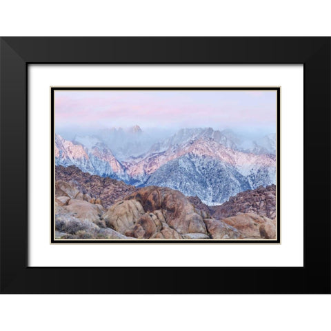 California, Lone Pine Sunrise on Mount Whitney Black Modern Wood Framed Art Print with Double Matting by Paulson, Don