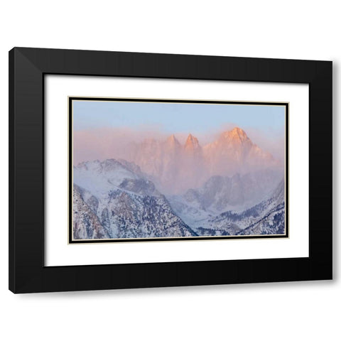 California, Lone Pine Sunrise on Mount Whitney Black Modern Wood Framed Art Print with Double Matting by Paulson, Don