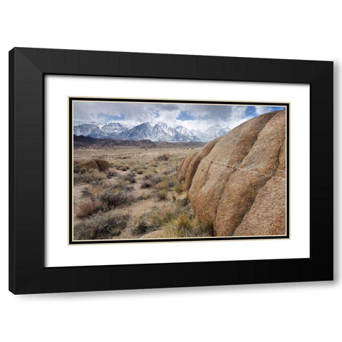 California, Lone Pine Alabama Hills and Sierras Black Modern Wood Framed Art Print with Double Matting by Paulson, Don