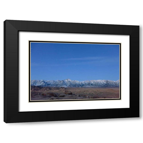 CA, Lone Pine Sierra Mts from Alabama Hills Black Modern Wood Framed Art Print with Double Matting by Paulson, Don
