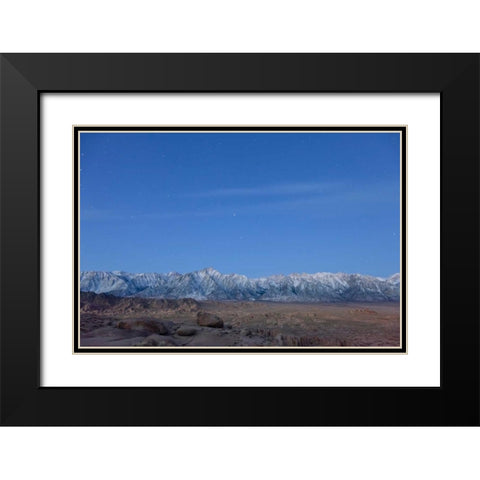CA, Lone Pine Sierra Mts from Alabama Hills Black Modern Wood Framed Art Print with Double Matting by Paulson, Don
