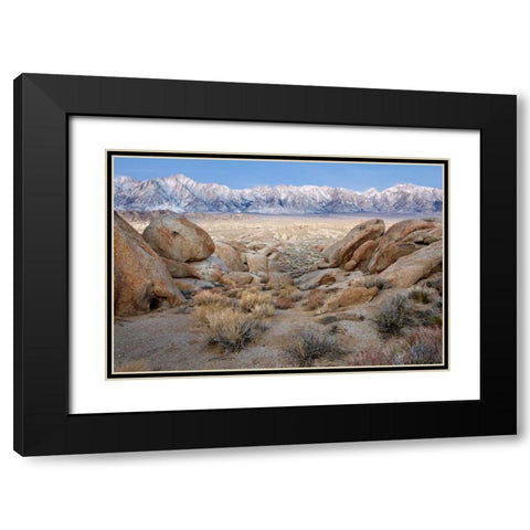 California Lone Pine Peak and Mt Whitney Black Modern Wood Framed Art Print with Double Matting by Paulson, Don