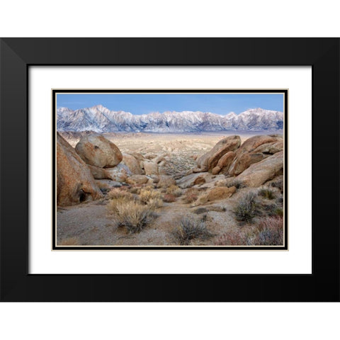 California Lone Pine Peak and Mt Whitney Black Modern Wood Framed Art Print with Double Matting by Paulson, Don