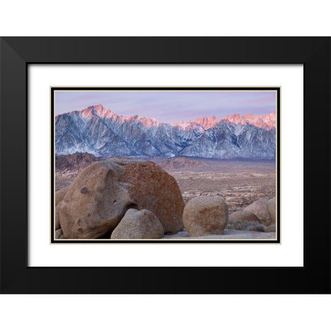 California Lone Pine Peak and Mt Whitney Black Modern Wood Framed Art Print with Double Matting by Paulson, Don