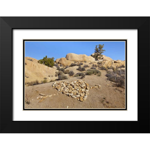 CA, Joshua Tree NP Stone heart pattern Black Modern Wood Framed Art Print with Double Matting by Paulson, Don
