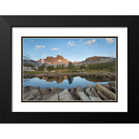 California, Inyo NF Rocky shore of Garnet Lake Black Modern Wood Framed Art Print with Double Matting by Paulson, Don