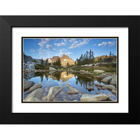 California, Inyo NF Rocky shore of Garnet Lake Black Modern Wood Framed Art Print with Double Matting by Paulson, Don