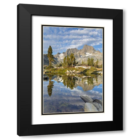 California Mountains reflect in Garnet Lake Black Modern Wood Framed Art Print with Double Matting by Paulson, Don