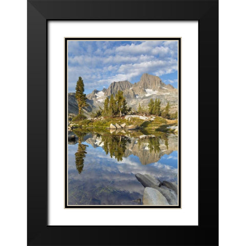 California Mountains reflect in Garnet Lake Black Modern Wood Framed Art Print with Double Matting by Paulson, Don