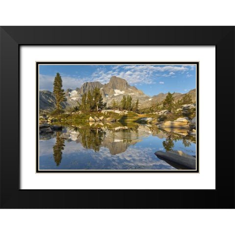 California Mountains reflect in Garnet Lake Black Modern Wood Framed Art Print with Double Matting by Paulson, Don