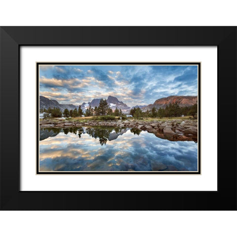 California Mountains reflect in Garnet Lake Black Modern Wood Framed Art Print with Double Matting by Paulson, Don