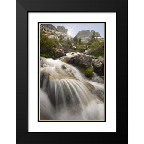 California, Inyo NF Stream flowing to Ediza Lake Black Modern Wood Framed Art Print with Double Matting by Paulson, Don