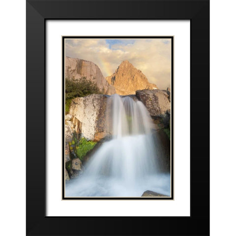 California, Inyo NF Waterfall below Mount Ritter Black Modern Wood Framed Art Print with Double Matting by Paulson, Don
