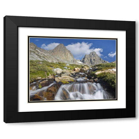 CA, Inyo NF Waterfalls below Mount Ritter Black Modern Wood Framed Art Print with Double Matting by Paulson, Don