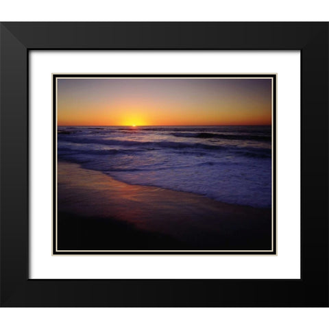 CA, San Diego, A beach on the ocean at Sunset Black Modern Wood Framed Art Print with Double Matting by Talbot Frank, Christopher